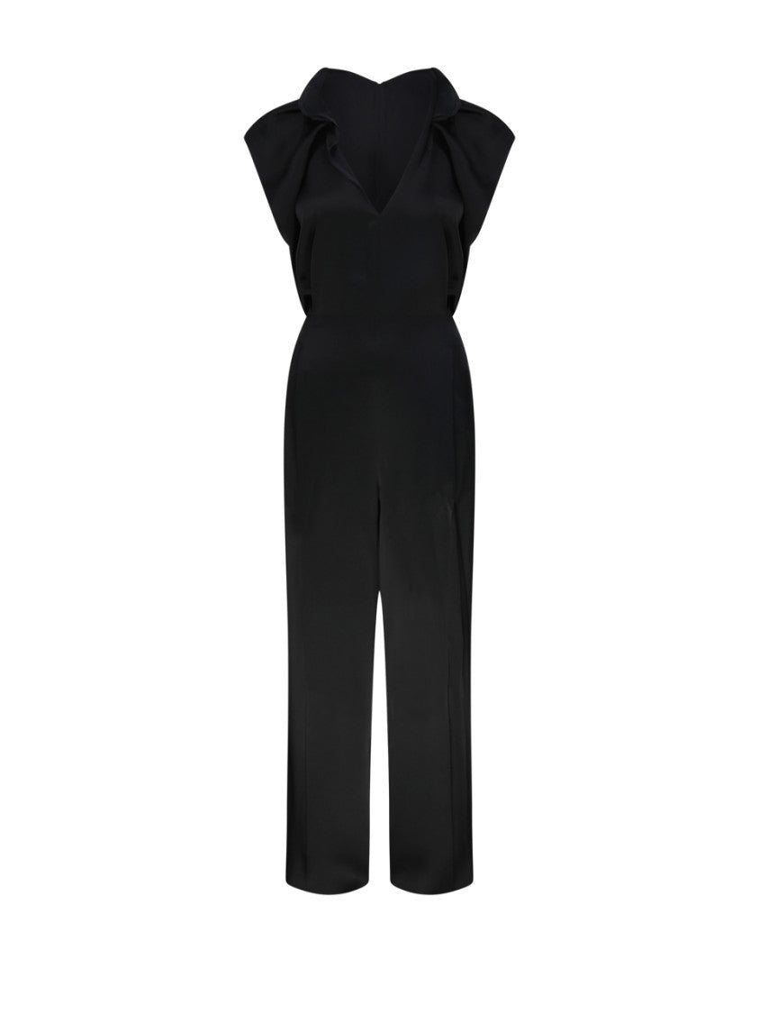 Victoria Beckham Draped Pleat Detail Jumpsuit