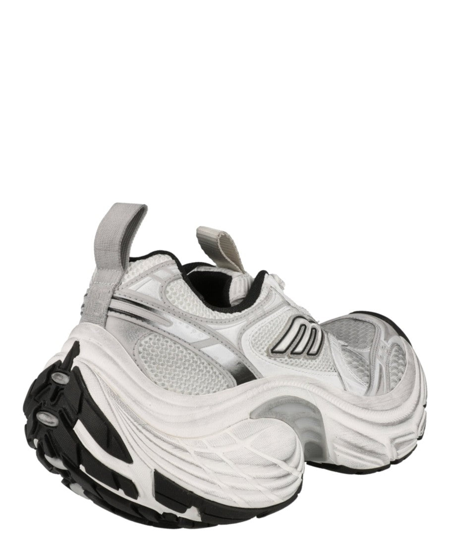 Balenciaga Chunky Low-Top Sneakers With Block Heel And Mesh Details