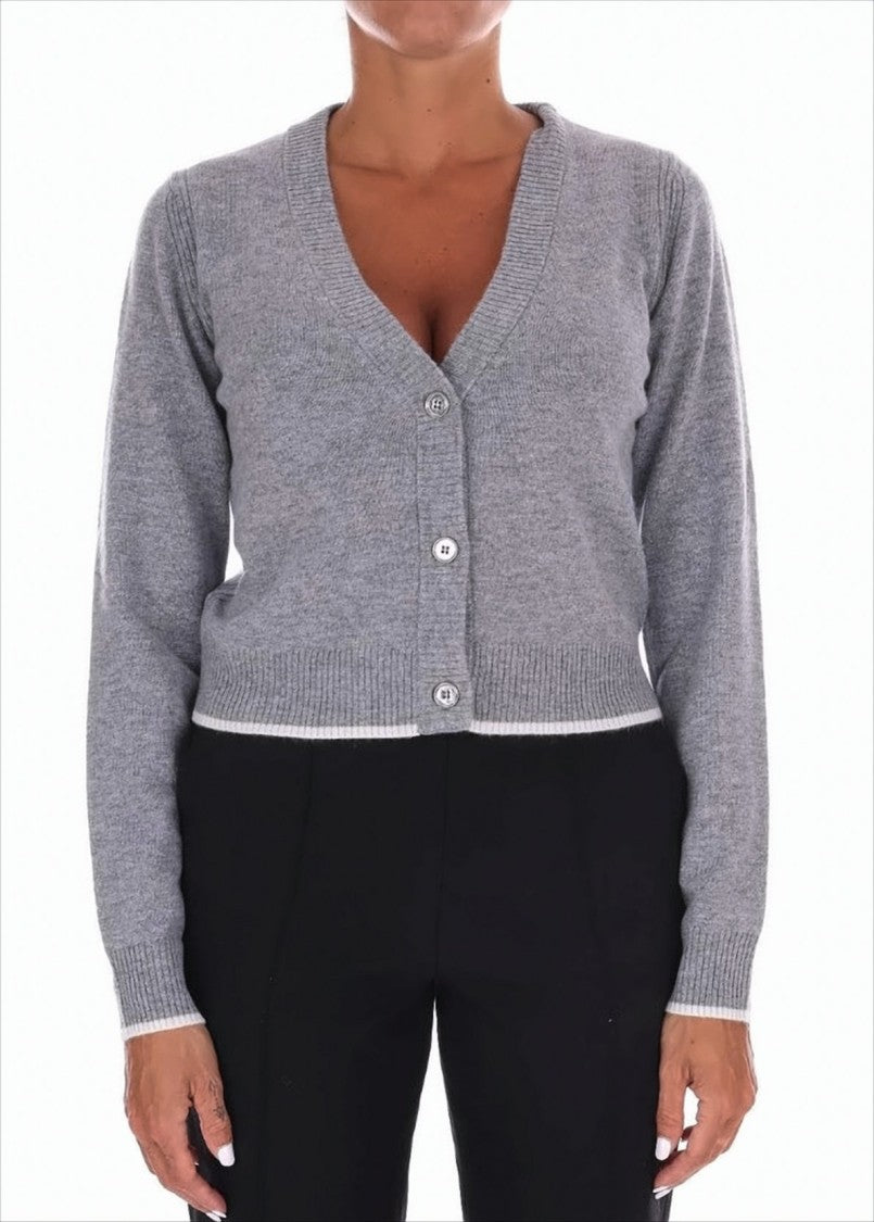 Pinko V-Neck Cardigan In Merino Wool