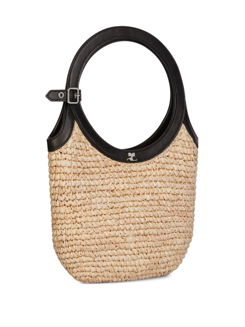 Courrèges Woven Sand Beige Open-Top Bag