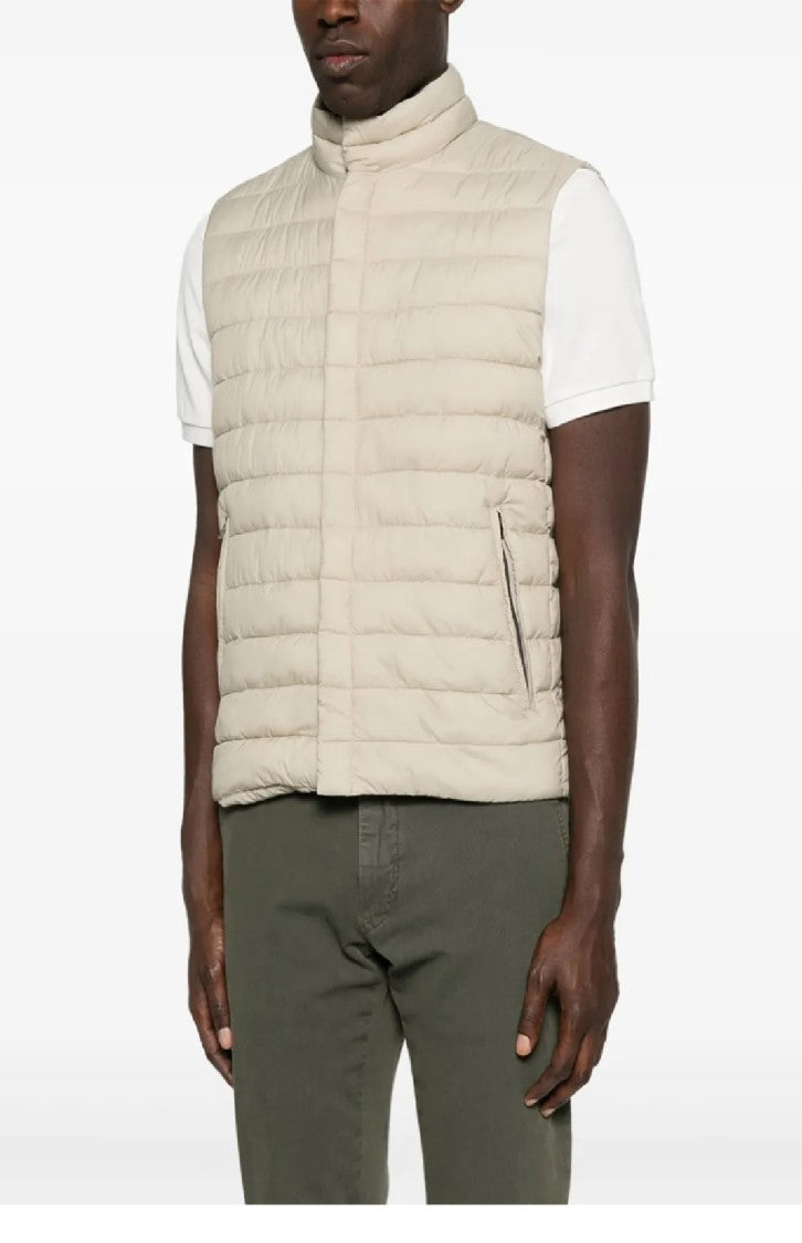 Herno Quilted Sleeveless Vest With High Collar