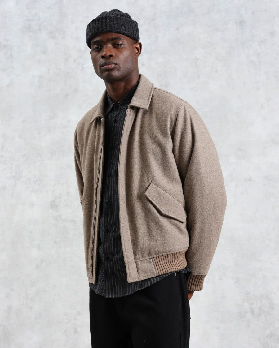 Wax London Classic Padded Wool Blend Bomber Jacket