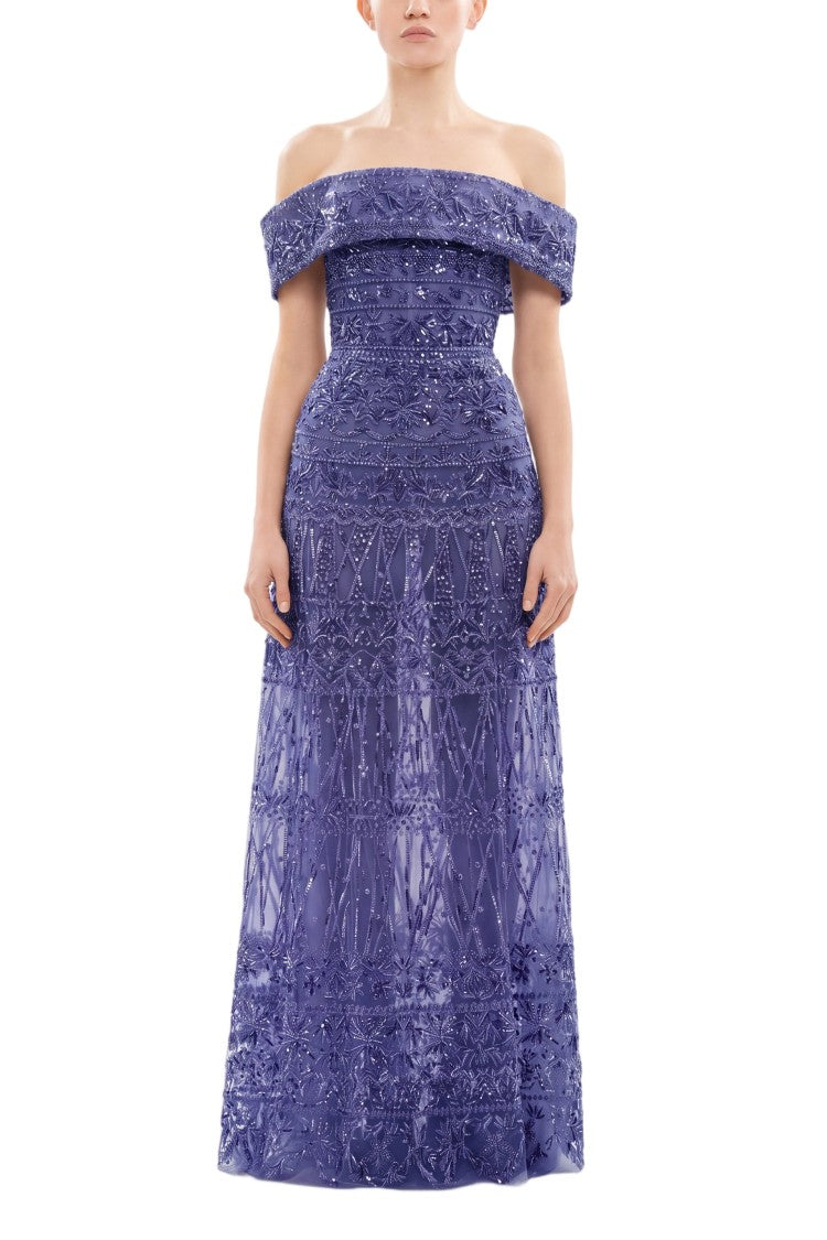 Saiid Kobeisy Beaded Tulle Dress
