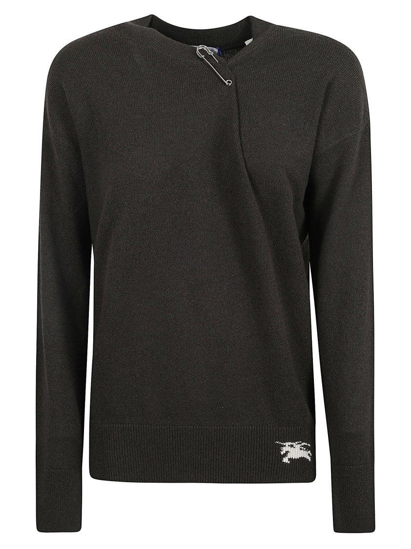 Burberry Asymmetrical Black Cashmere Sweater