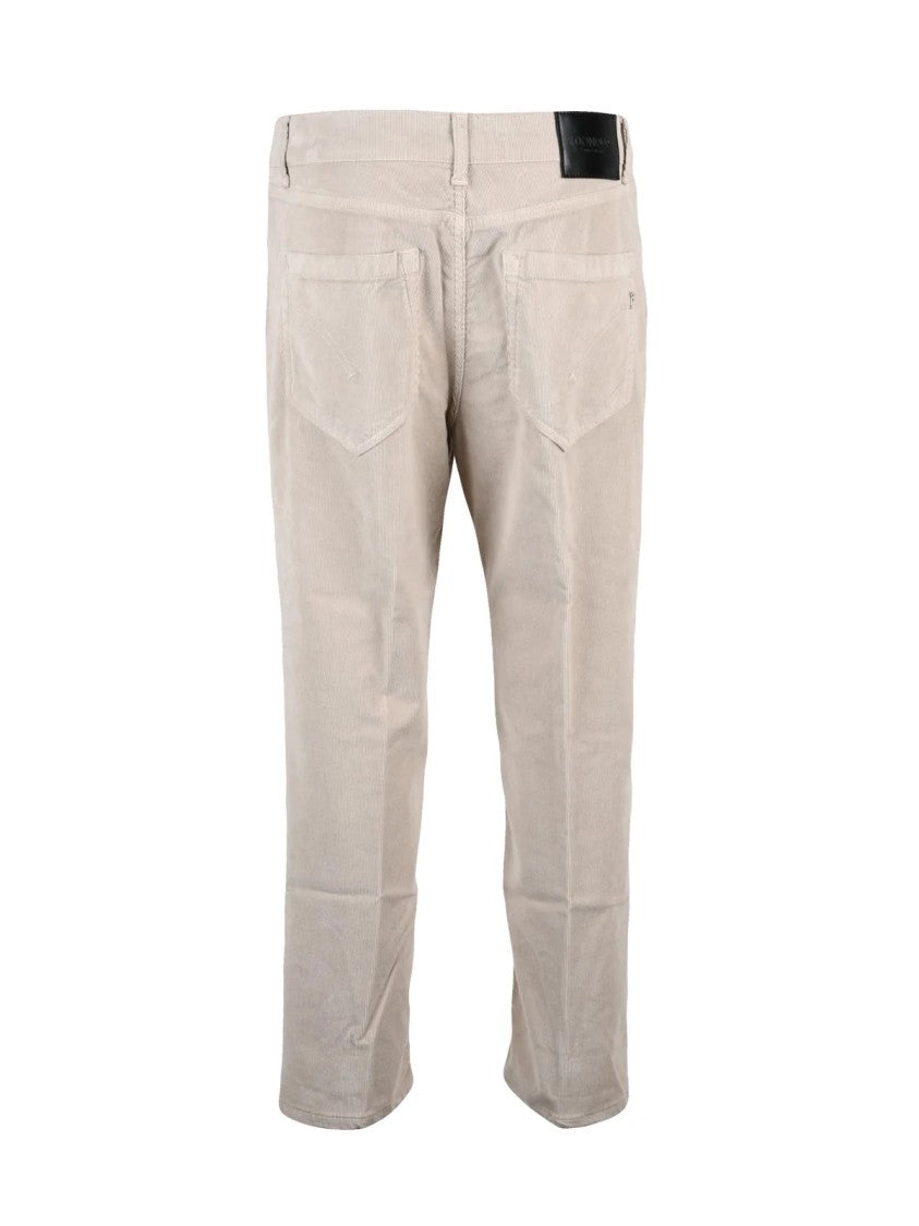 Dondup Beige Koons Corduroy Cotton-Blend Loose-Fit Trousers