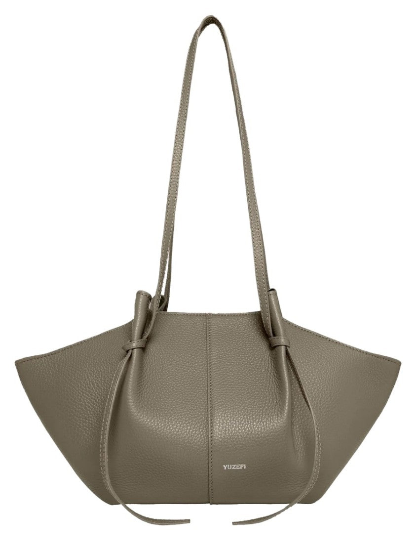 Yuzefi Winged Silhouette Pebbled Leather Tote Bag