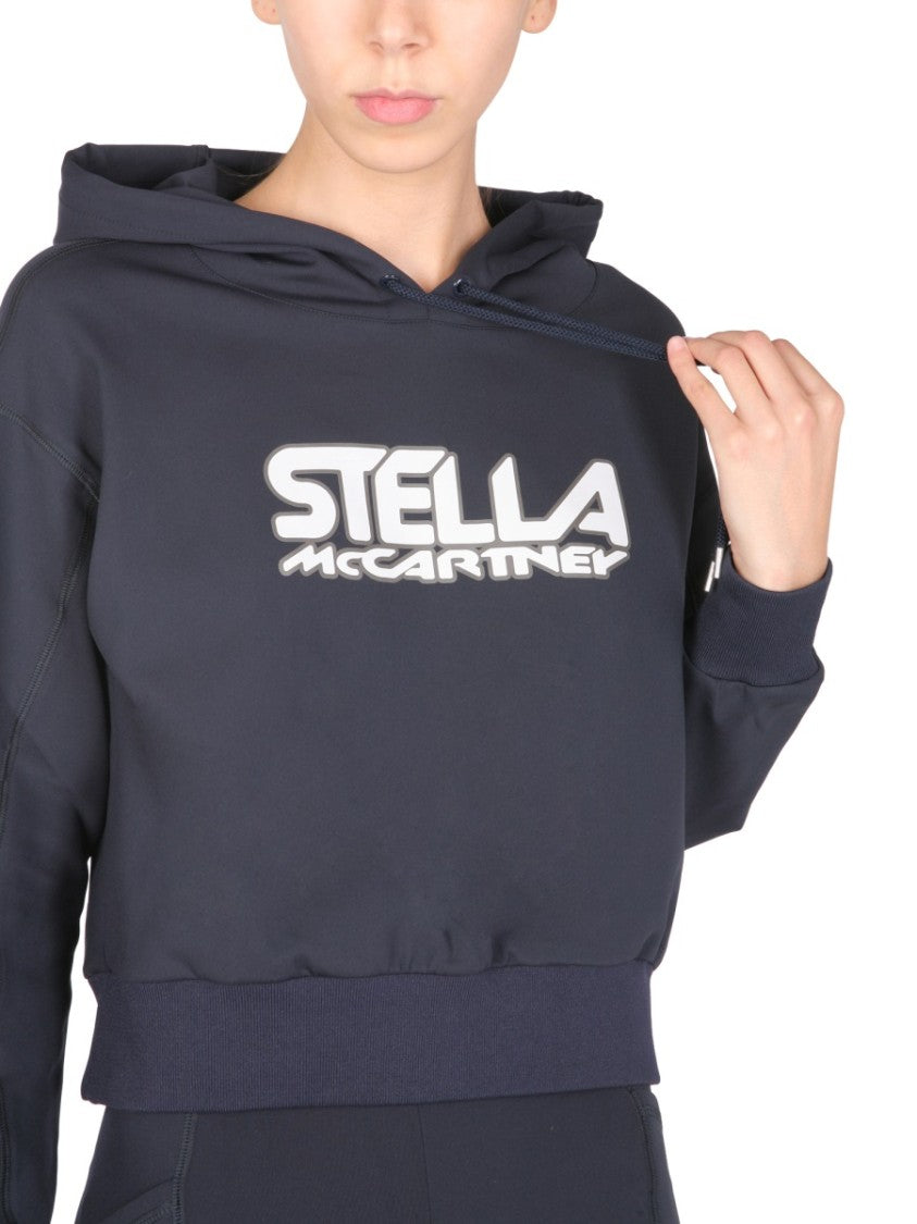 Stella Mccartney Cropped Scuba Sweatshirt With Bold Logo