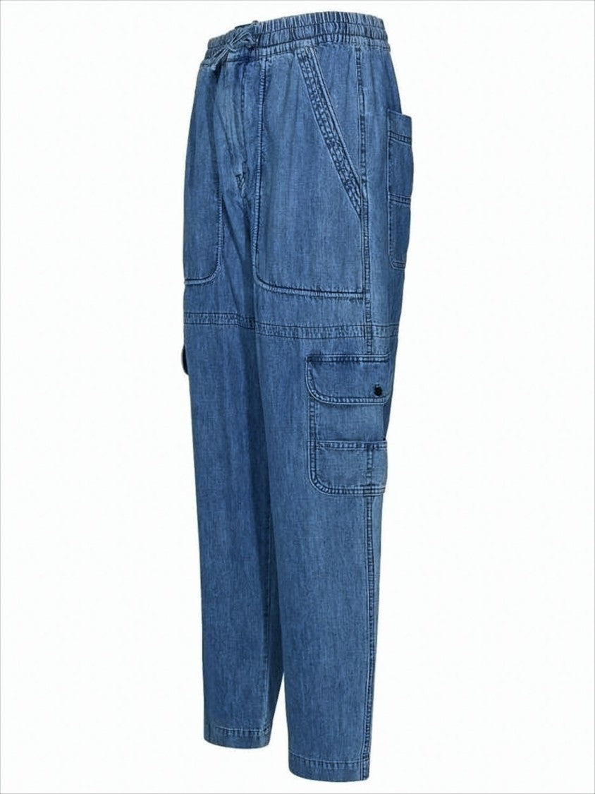 Isabel Marant Relaxed Fit Denim Pants With Cargo Pockets