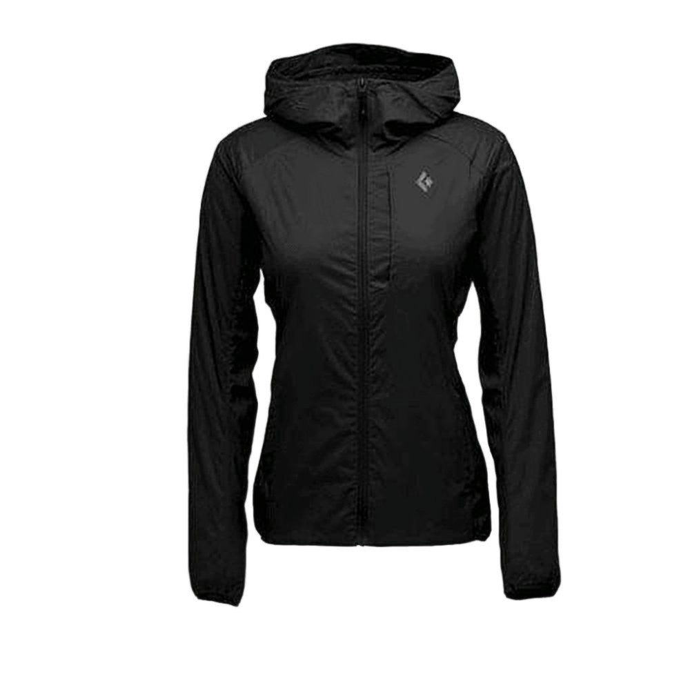 Black Diamond Fitted Minimalist Black Diamond Jacket With Hood And Seam Detailing