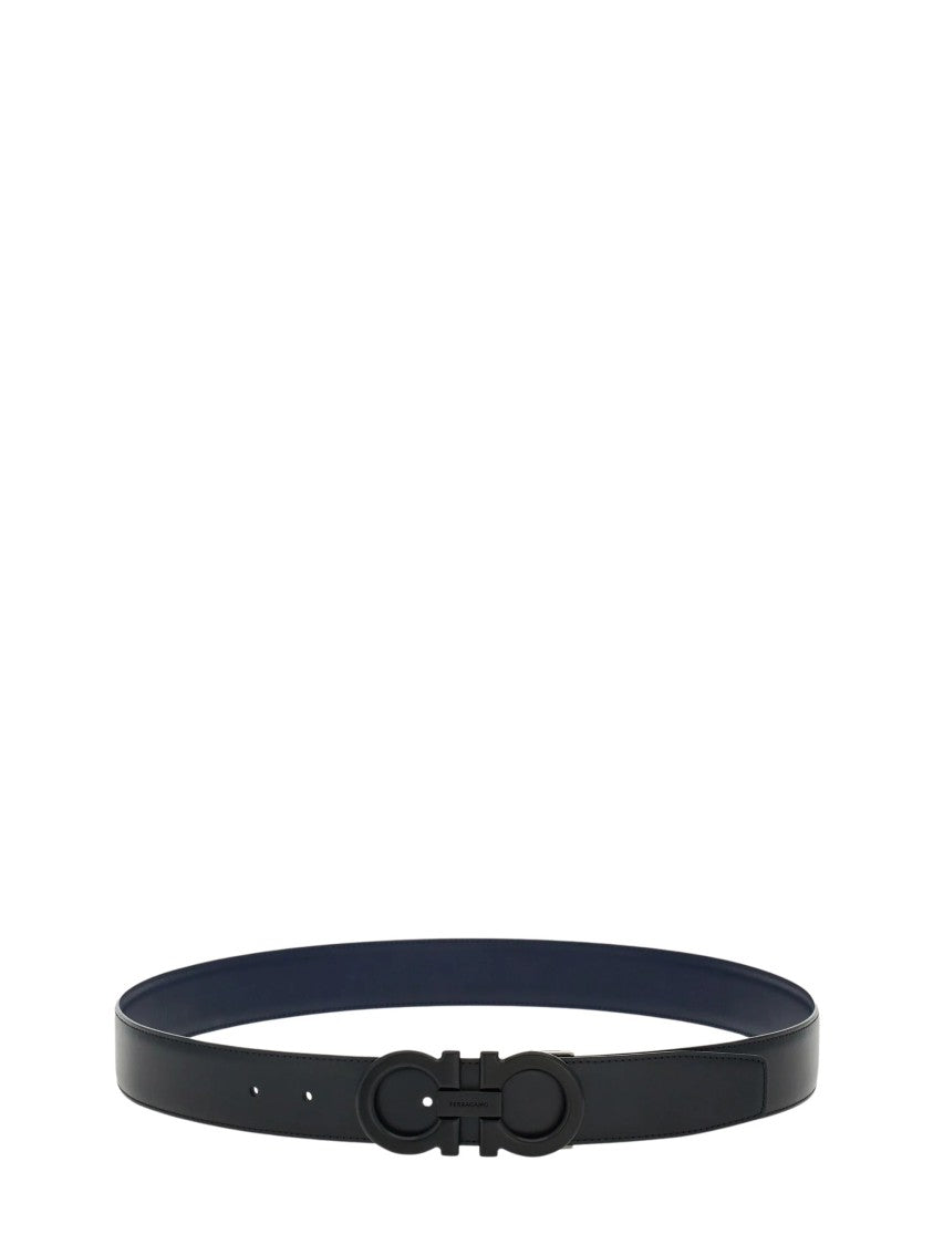 Ferragamo Reversible Calfskin Belt With Painted Gancini Buckle