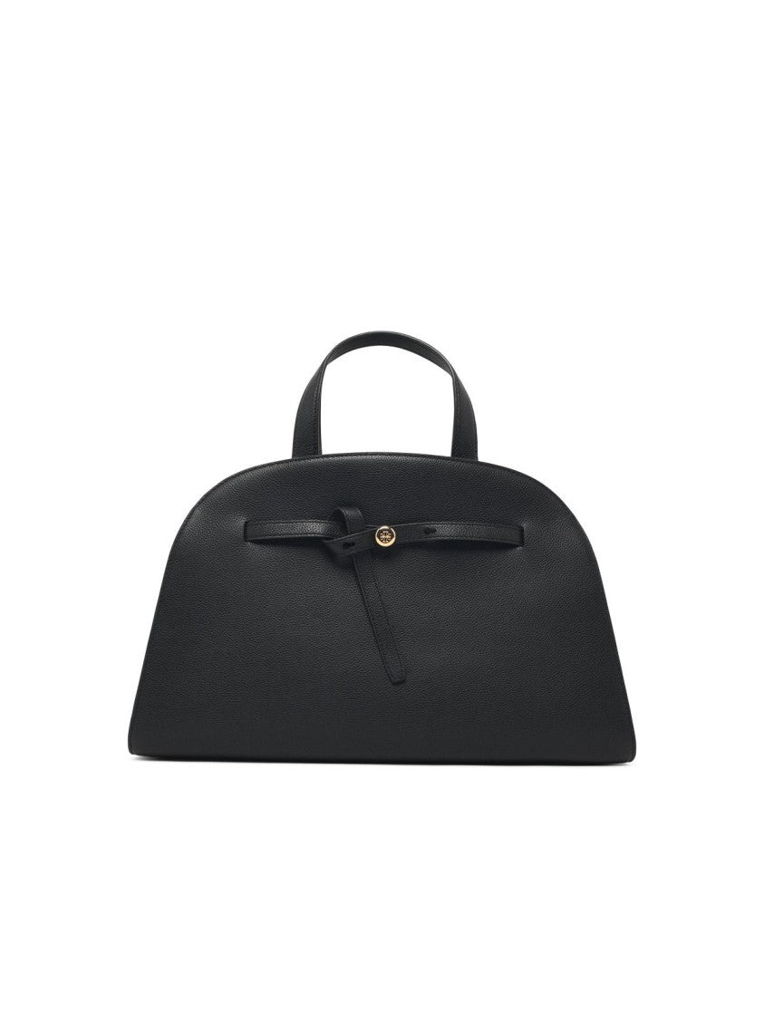 Tory Burch Romy Hammered Leather Top Case Bag - Black