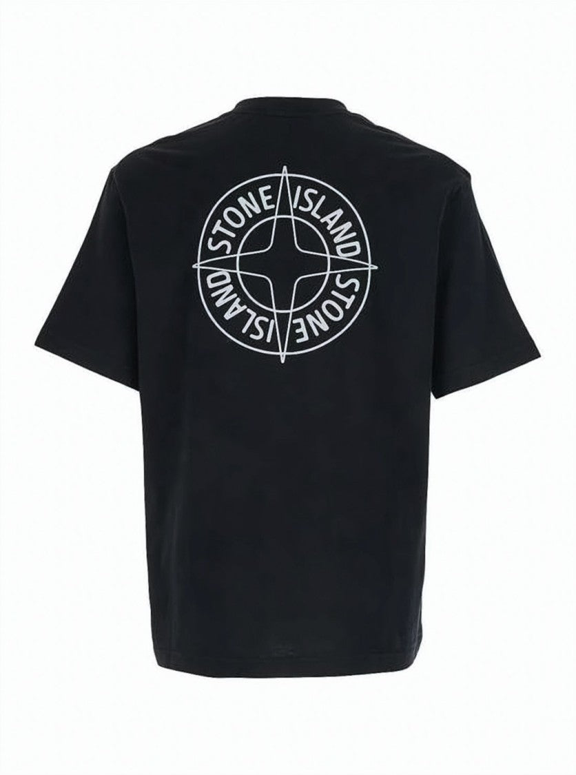 Stone Island Relaxed Fit Black Cotton T-Shirt