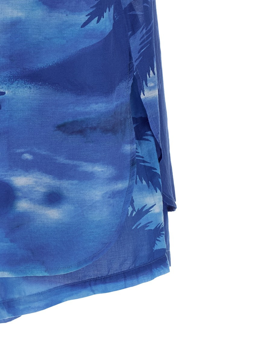 Polo Ralph Lauren Palme' Print Cotton Suit With Shorts