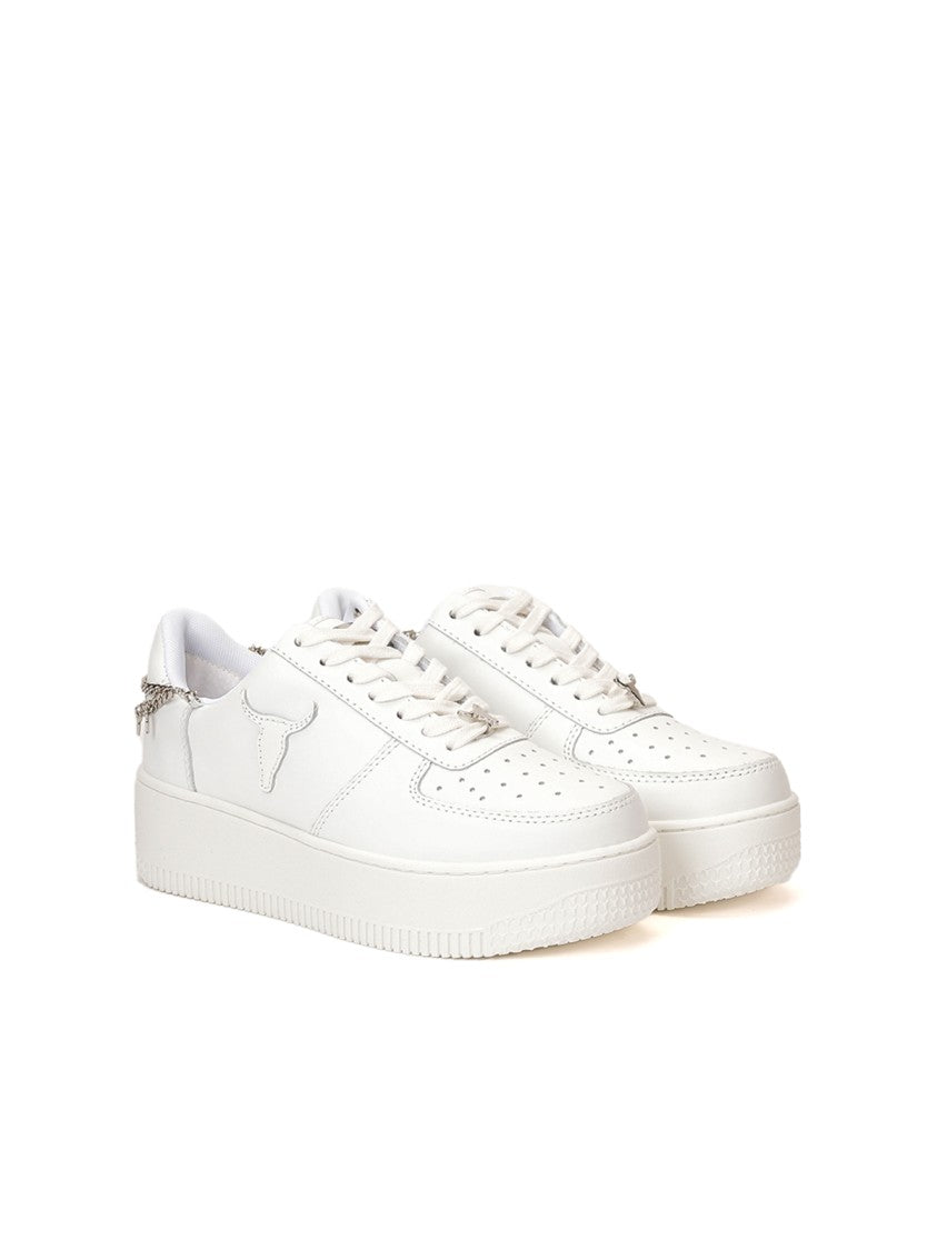 Windsor Smith Low Platform Sneakers With Galvanized Chain Charms