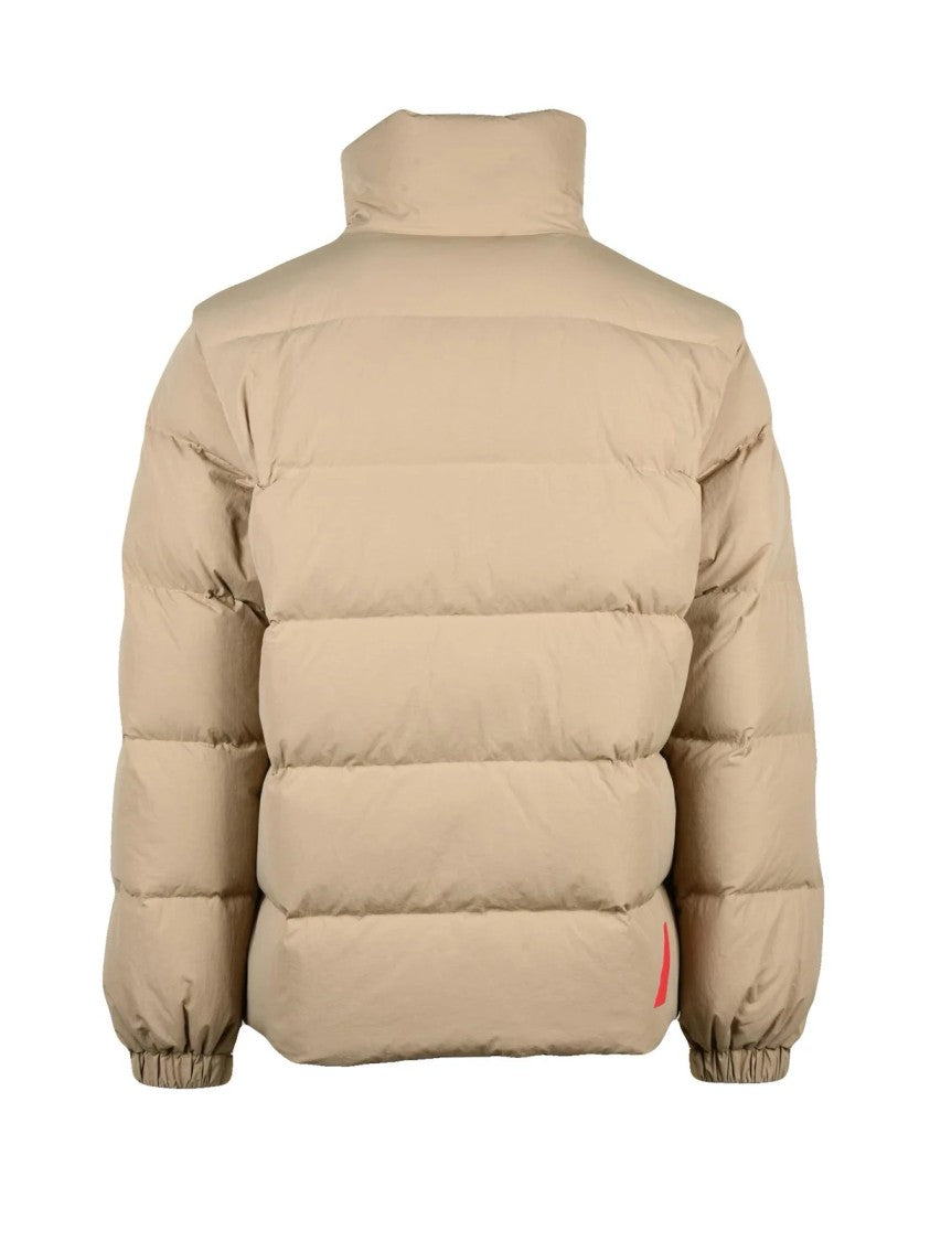 After Label Removable Sleeve Down Jacket With High Collar And Versatile Design