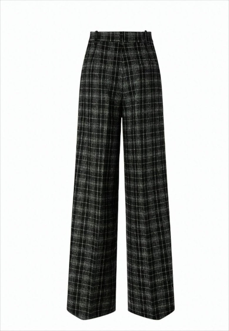 Pinko Tailor-Inspired Long Trousers With Monochrome Check Pattern
