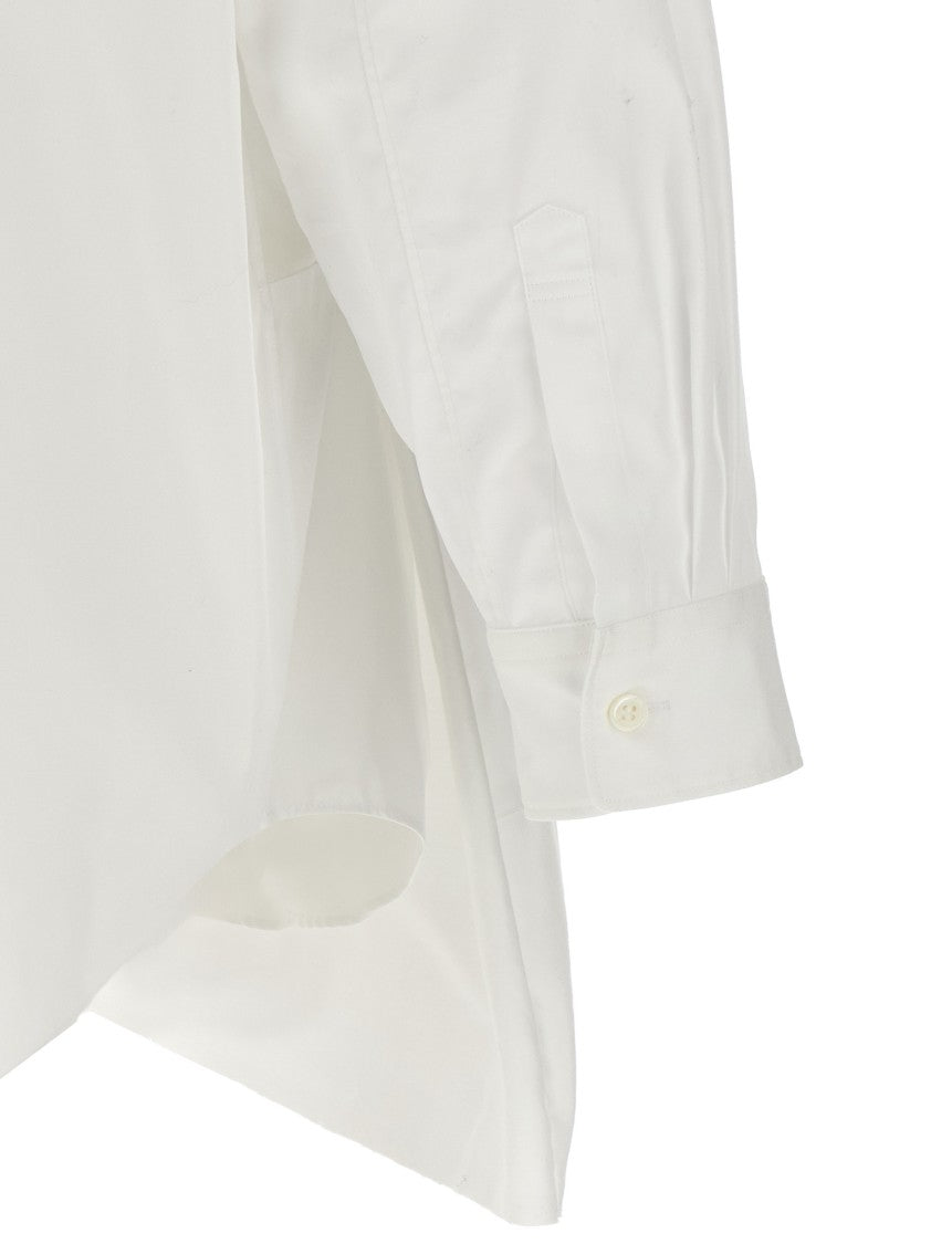 Comme Des Garçons Cotton Poplin Shirt With Asymmetrical Front Inserts