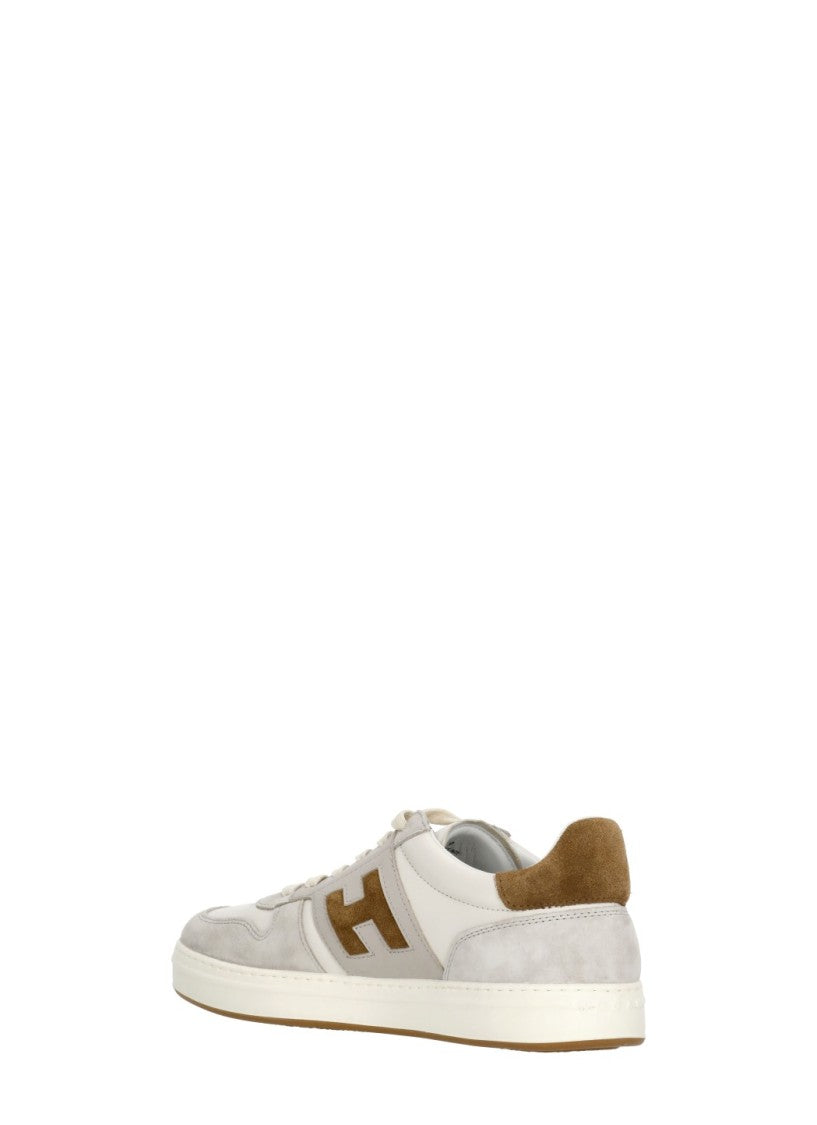 Hogan Ivory H-Tv Suede Inserts Sneakers