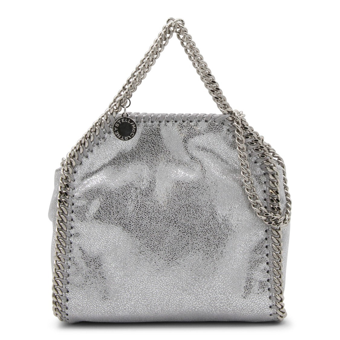 Stella Mccartney Silver Metal Faux Leather Falabella Micro Tote