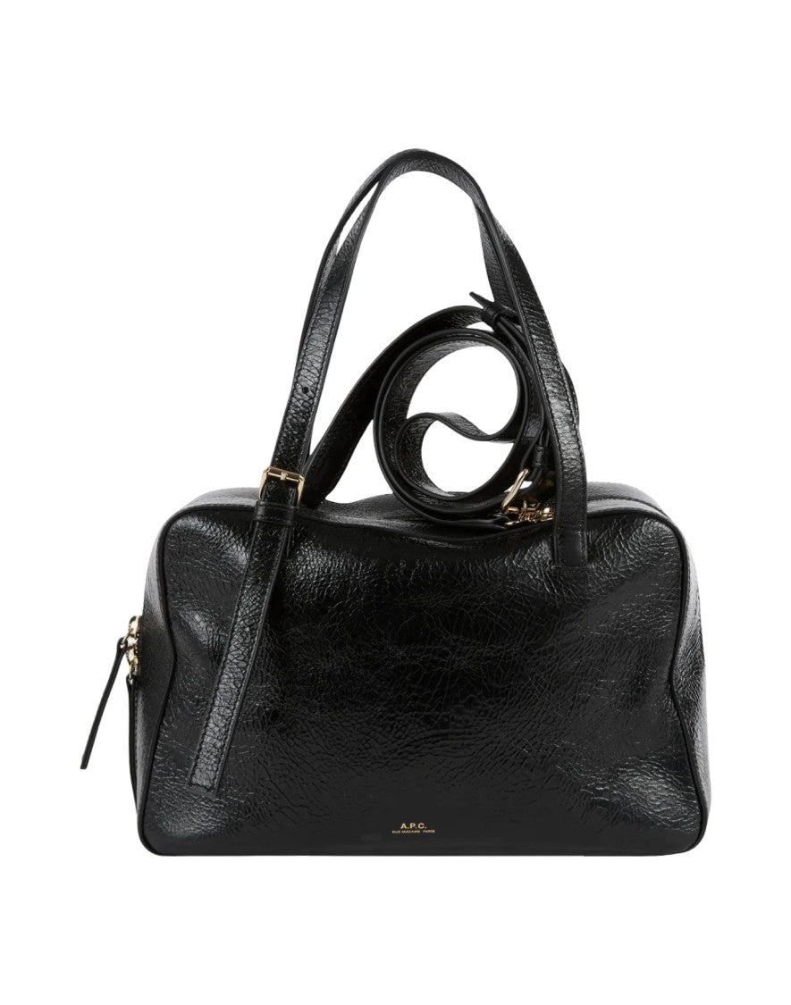 A.P.C. Rectangular Handbag With Polished Surface And Adjustable Handle