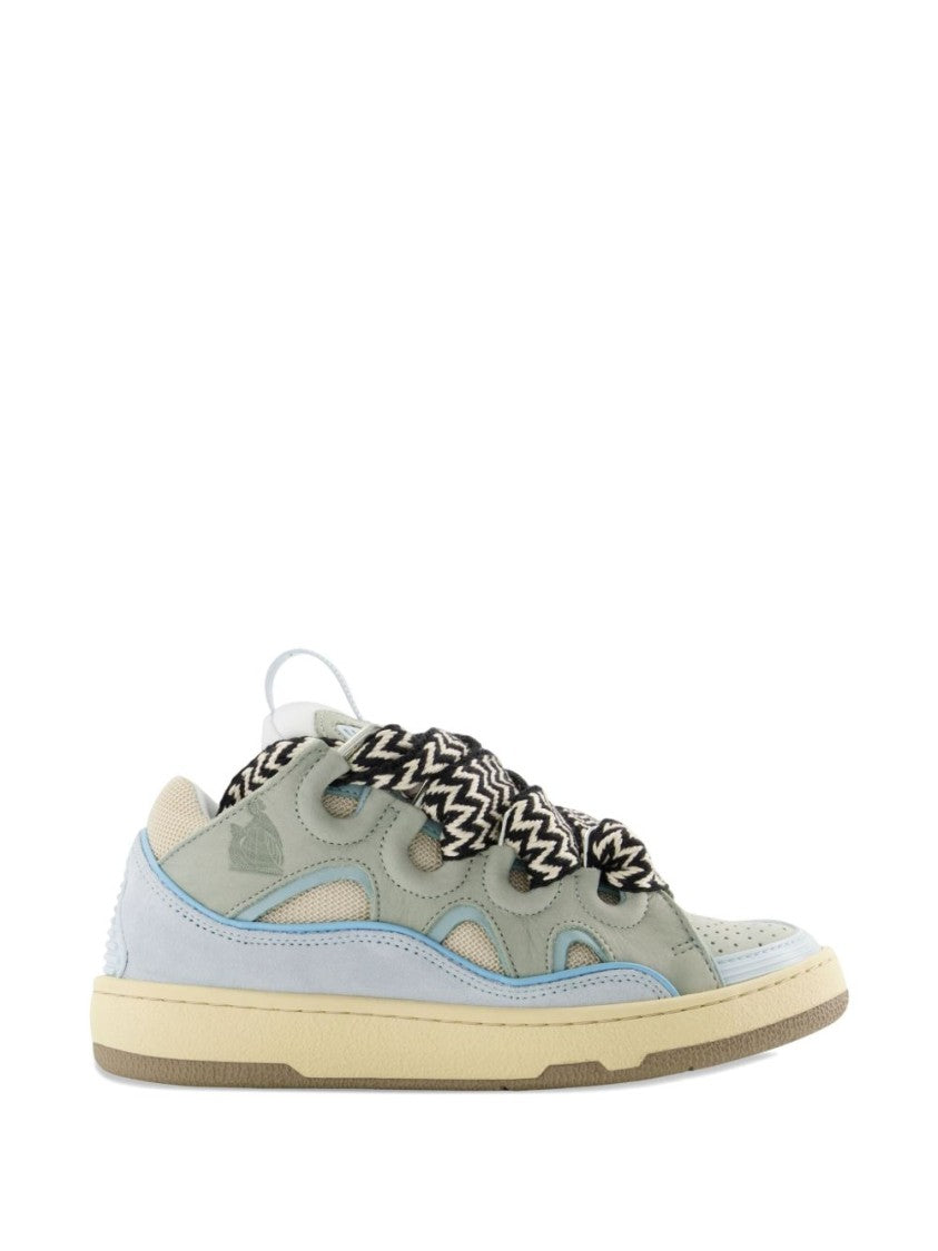 Lanvin Blue Zigzag Detail Ripple Sole Sneakers