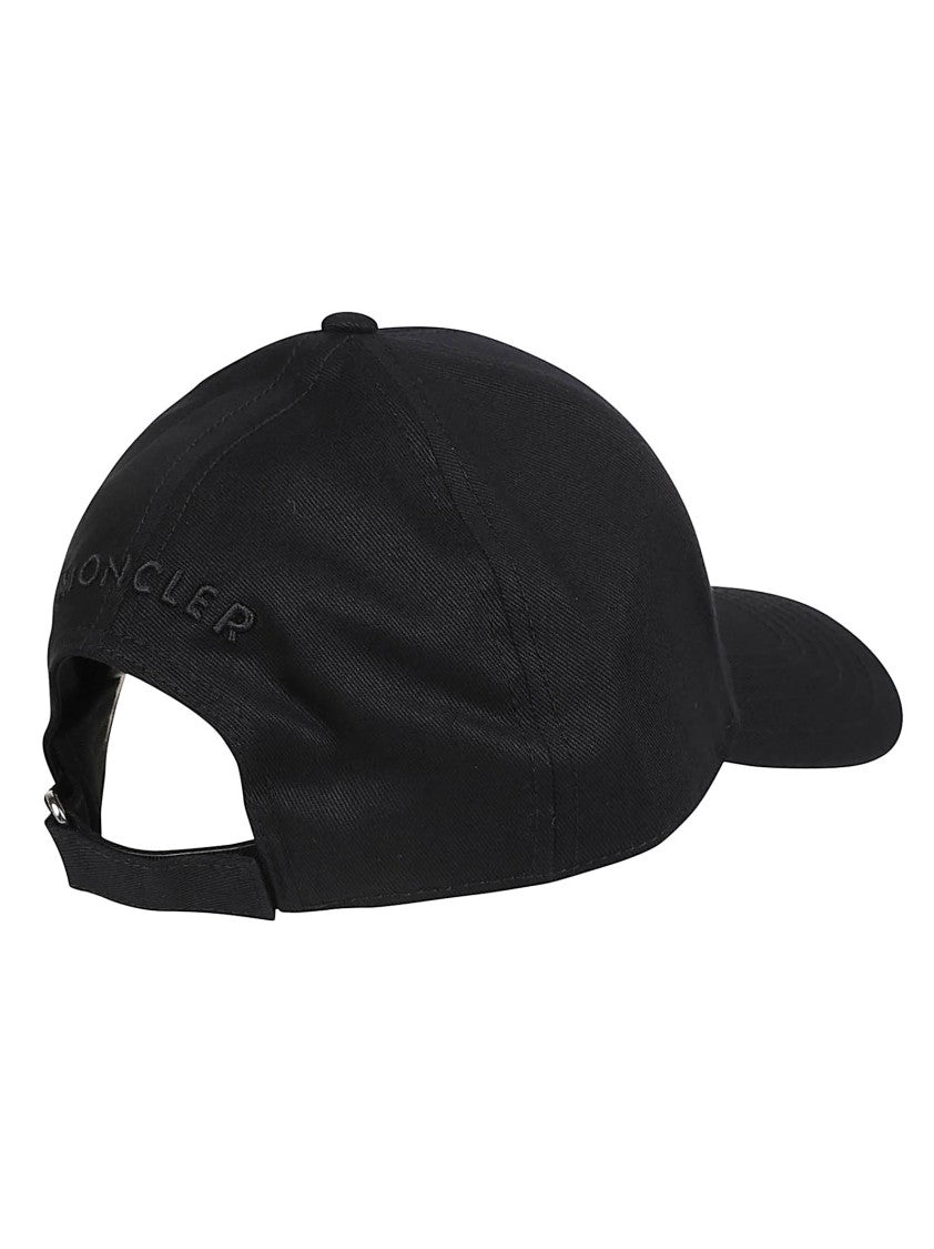 Moncler Black Cotton Embroidered Logo Baseball Cap
