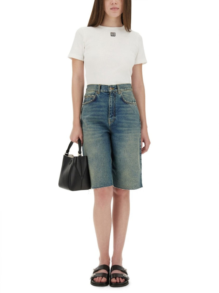 Tory Burch Ribbed Cotton T-Shirt