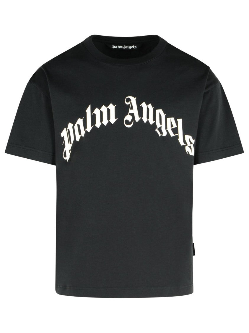 Palm Angels Ribbed Crew Neck Cotton T-Shirt