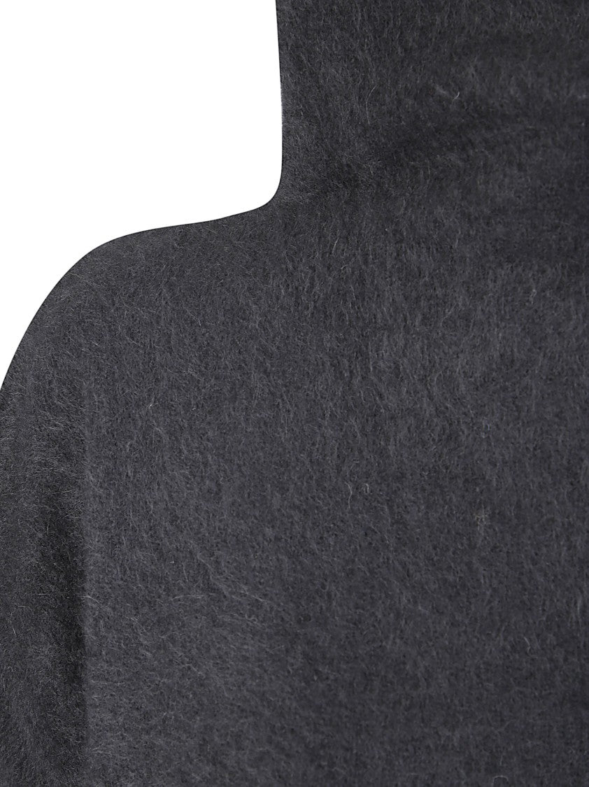 P.A.R.O.S.H. Boxy Fuzzy Texture Sweater With High Neck