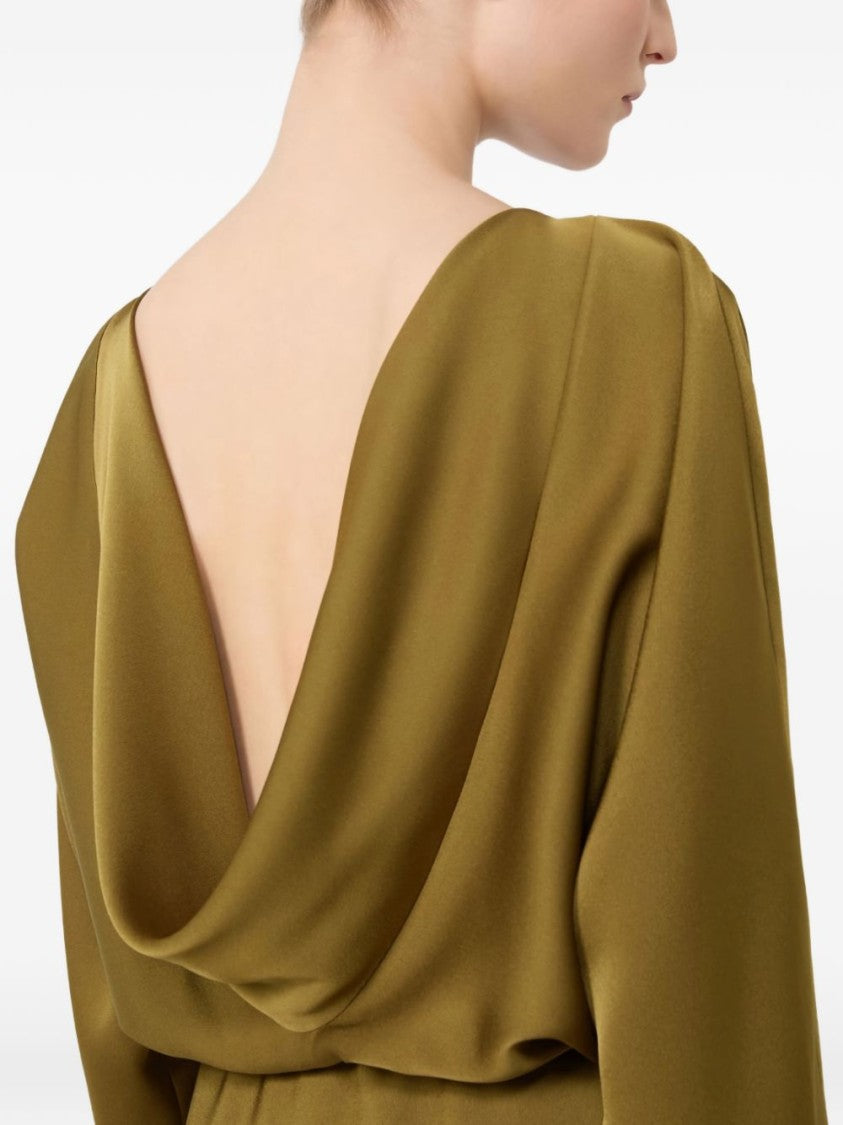 Max Mara Maxi Dress With Draped Cowl Neckline