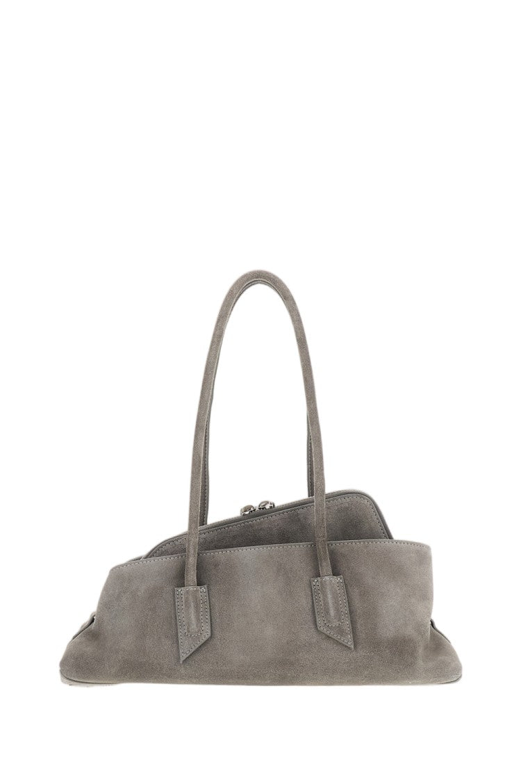 The Attico Asymmetrical Trapezoid Suede Top Handle Bag