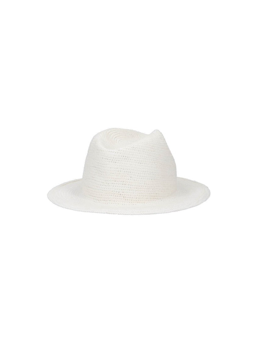 Borsalino "Clochard Panama" Raffia Hat – White