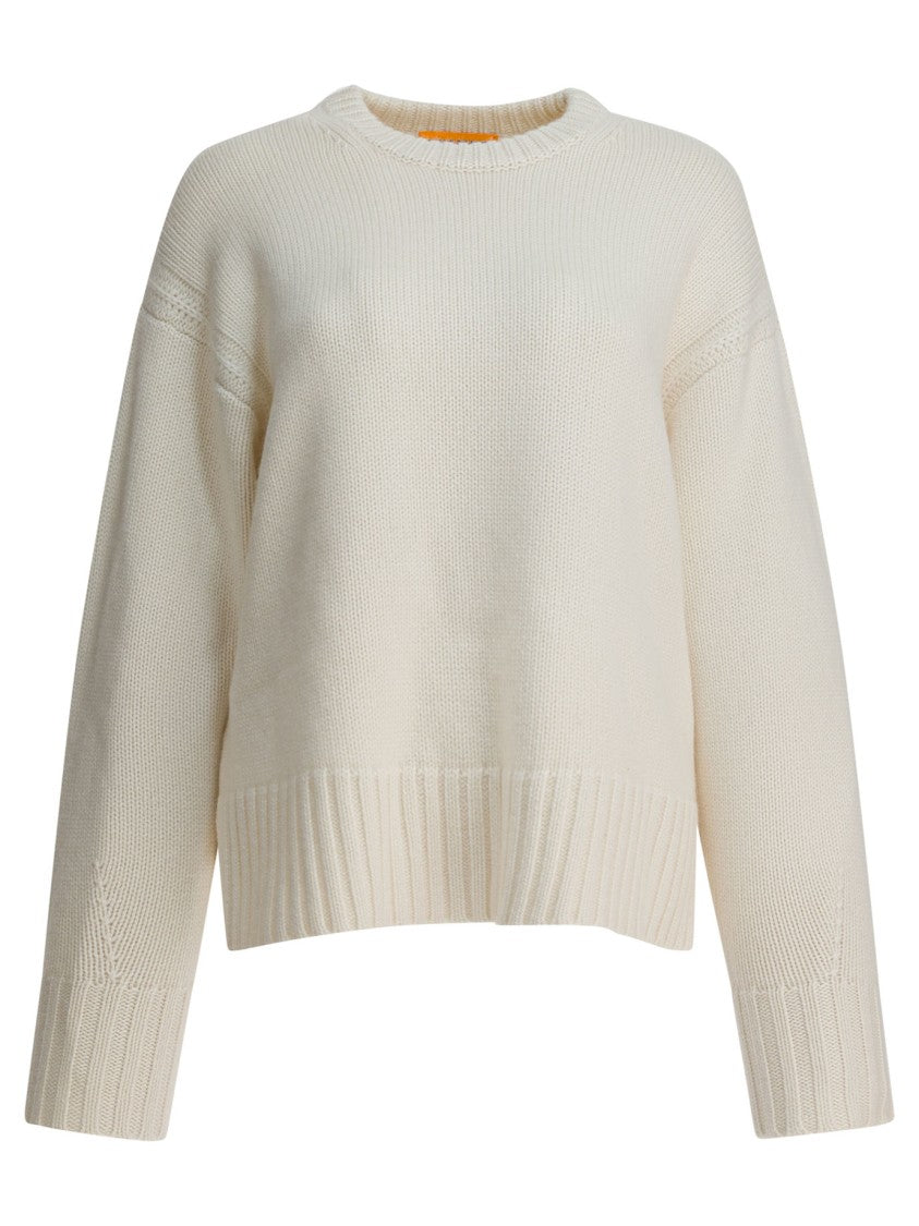 Guest In Residence Beige Cashmere Knit Sweater With Ribbed Detailing