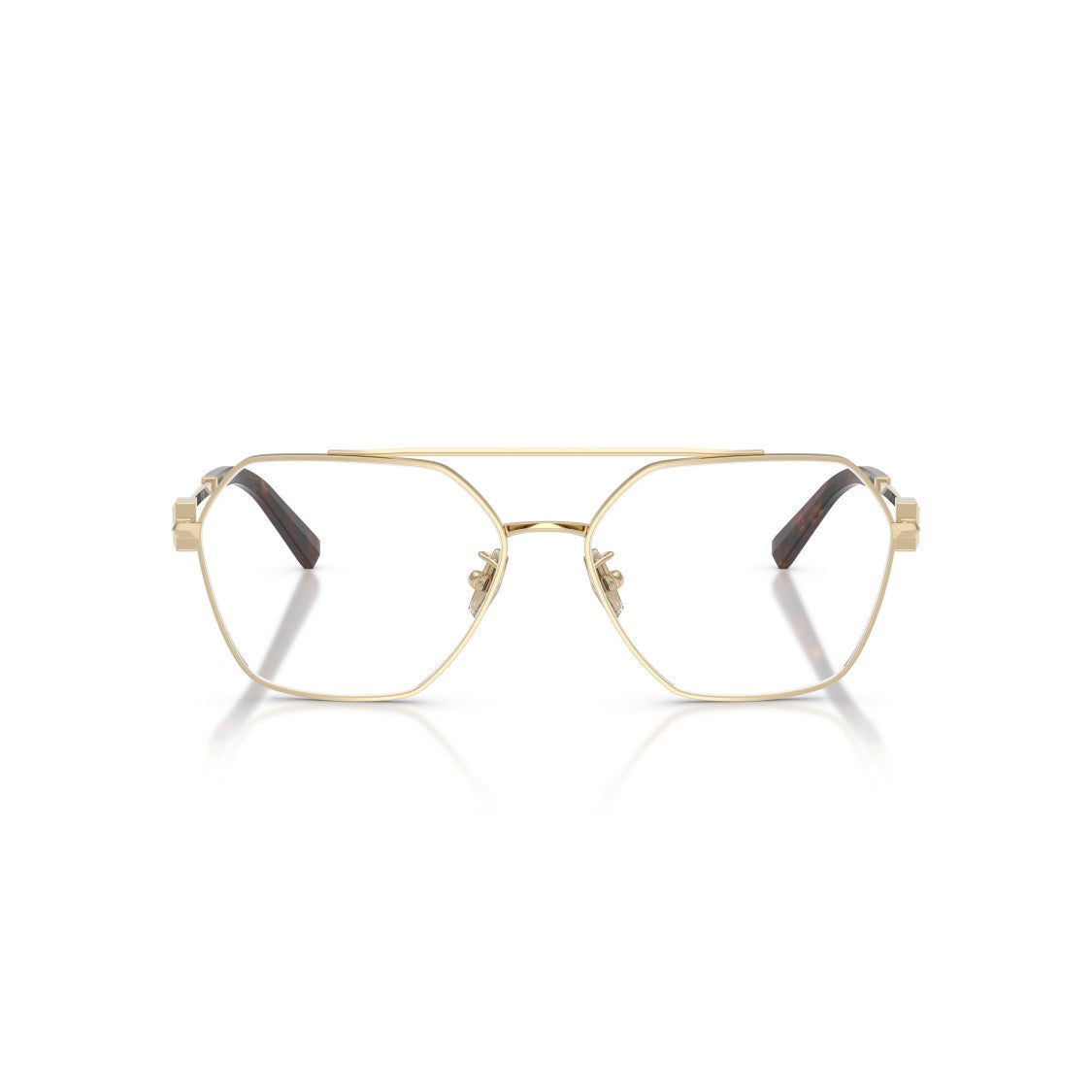 Tiffany & Co. Geometric Metal Sunglasses With Tortoiseshell Tips