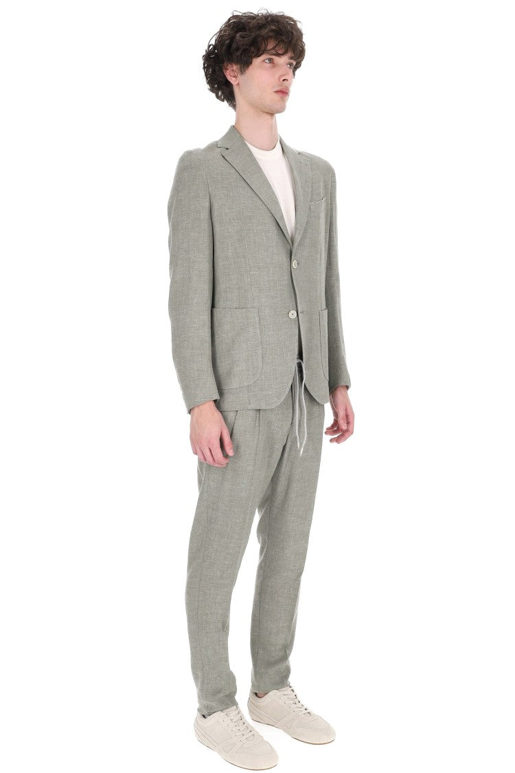 Eleventy Cross-Ply Zegna Fabric Green Suit