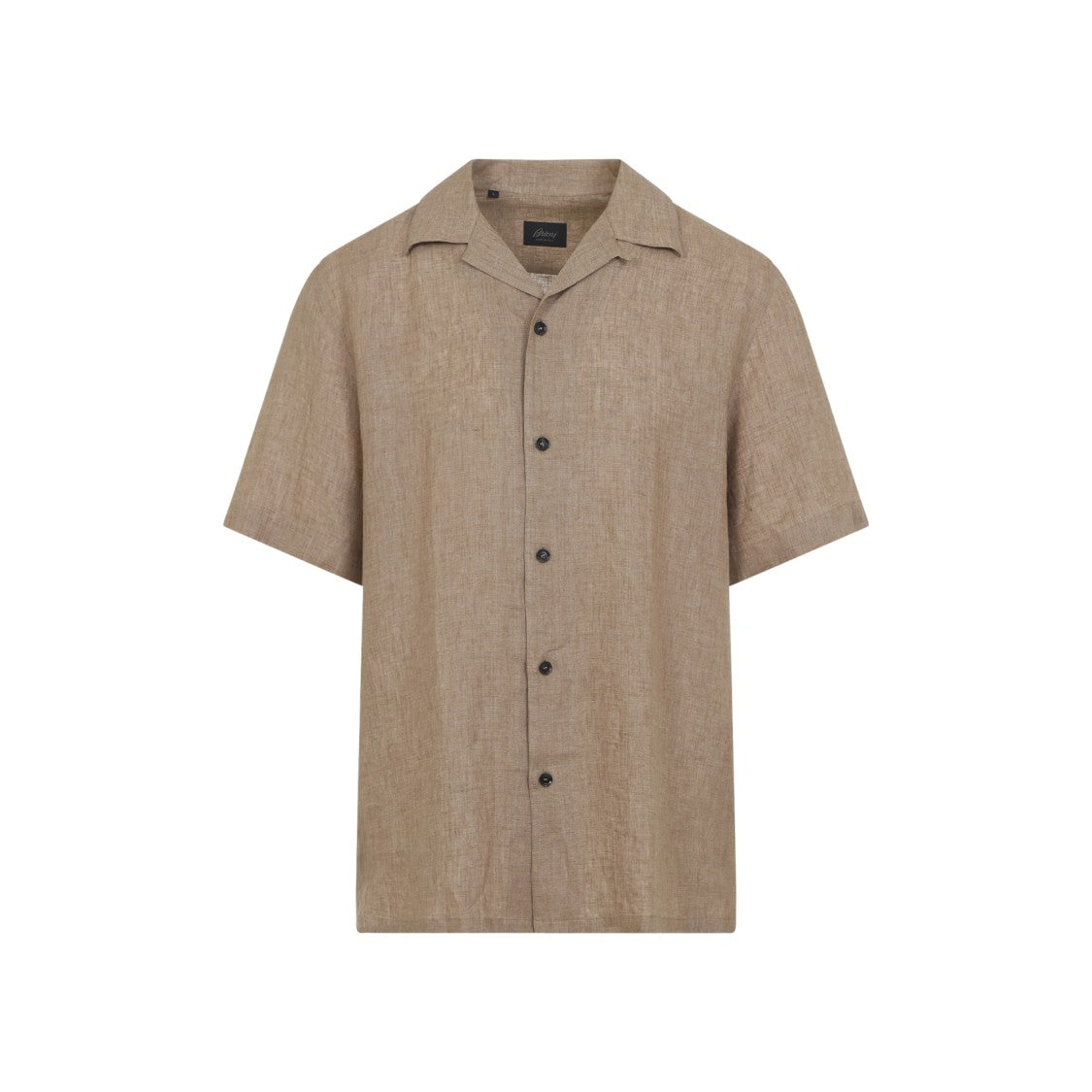 Brioni Premium Linen Short-Sleeve Shirt With Classic Camp Collar