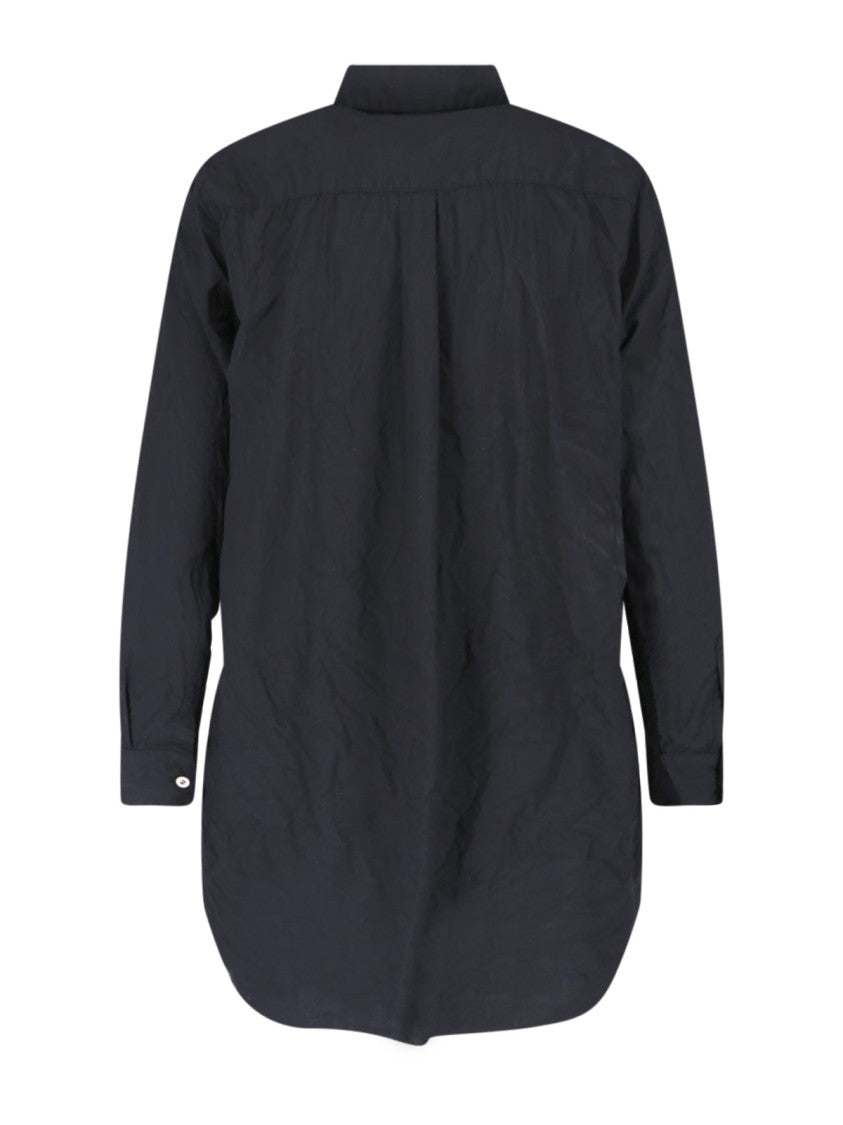 Comme Des Garçons Black Ruffle Detail Button-Down Shirt