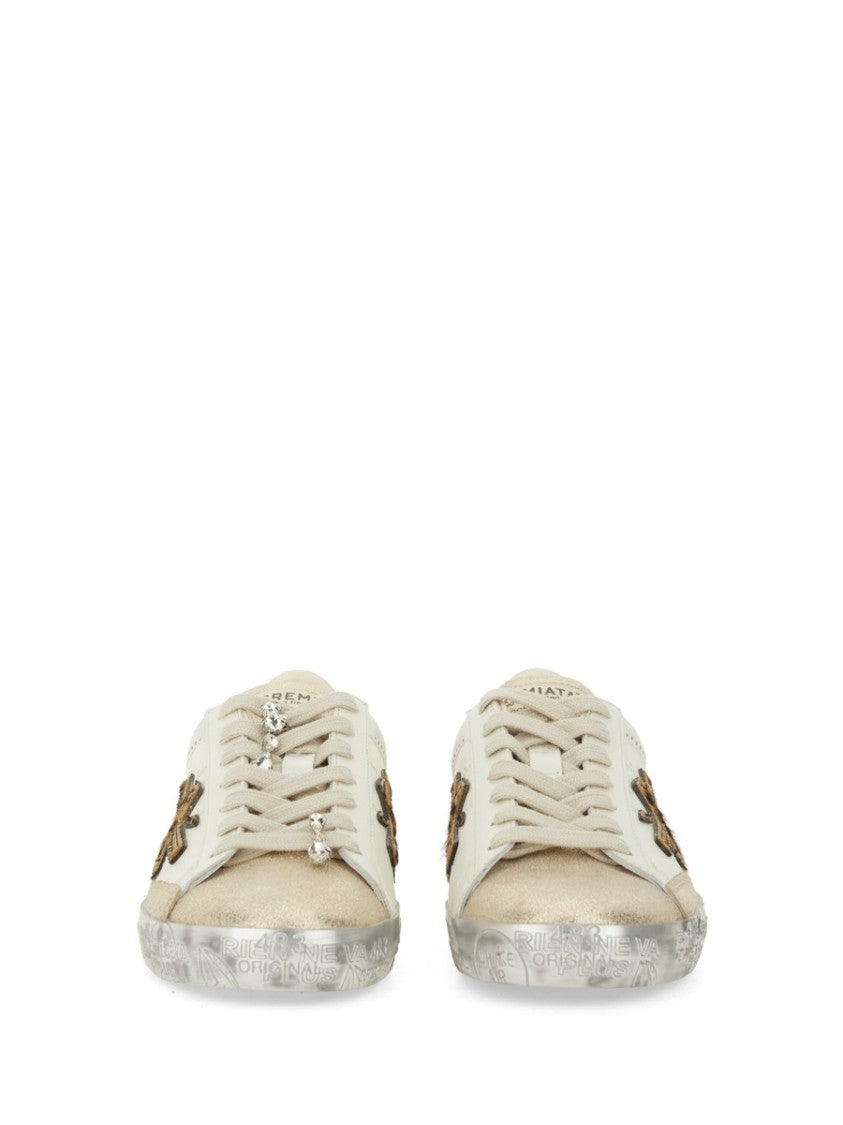 Premiata Low-Top Sneakers With Calf Leather And Vintage Detailing