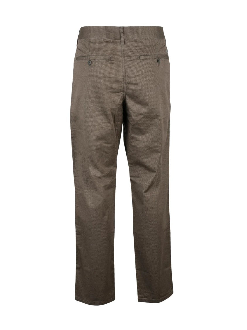 Armani Exchange Straight-Leg Brown Pants With Elastic Comfort