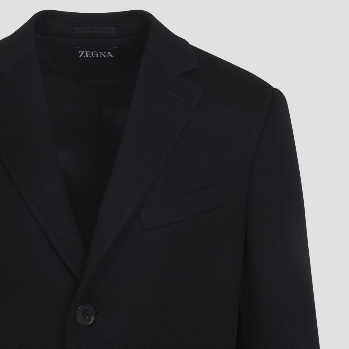 Zegna Black Wool And Cashmere Blend Coat
