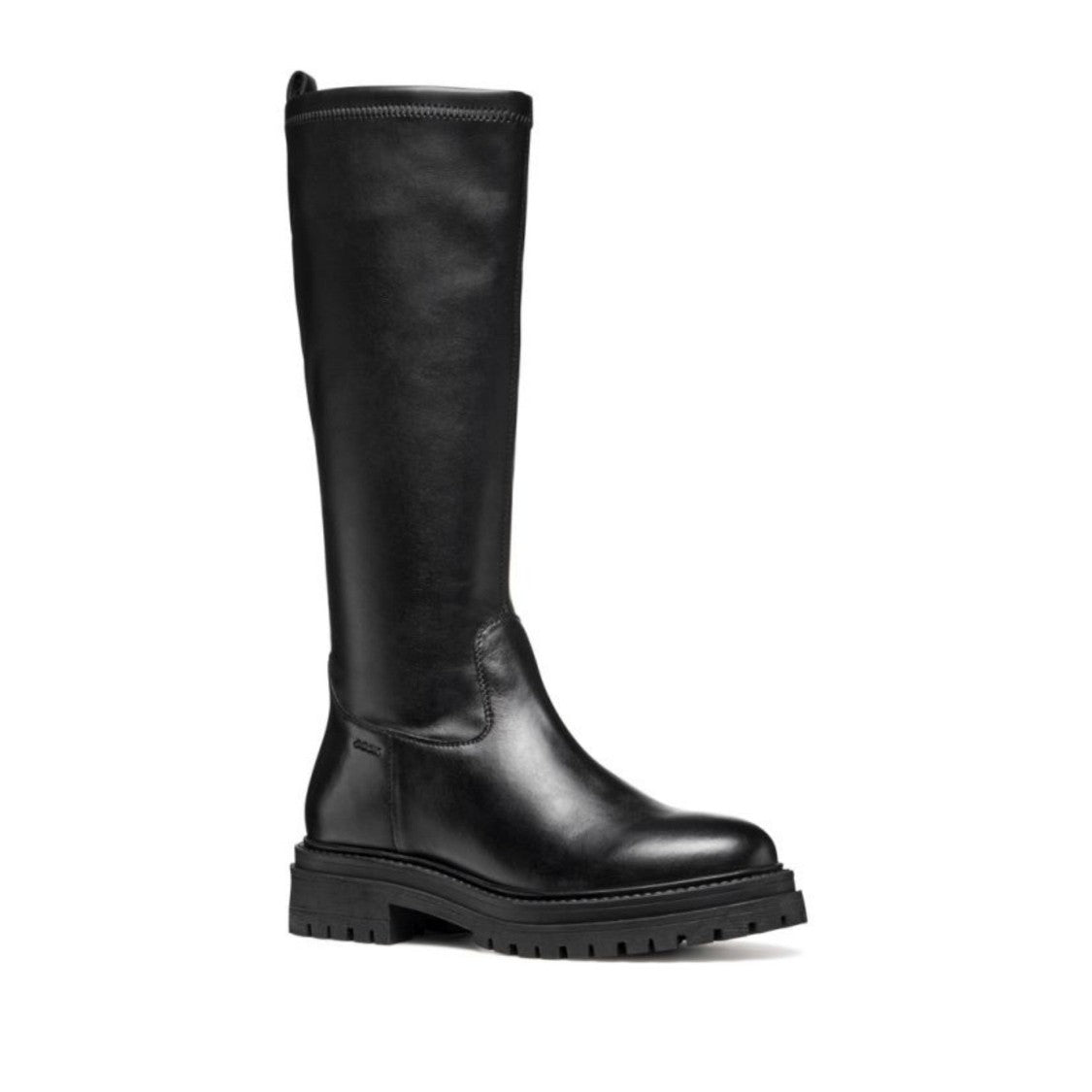 Geox Black Iridea Minimalistic Tall Flat Sole Boots