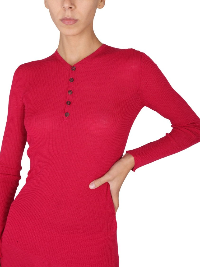 Dsquared2 Ribbed V-Neck Slim Fit Shirt