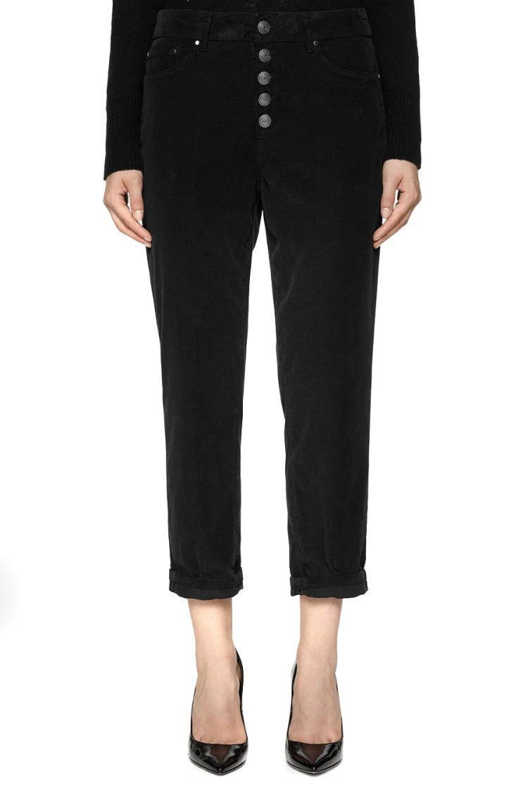 Dondup Black Trousers With Tapered Leg