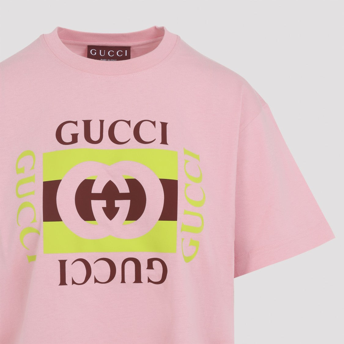 Gucci Vintage Logo Pink Cotton T-Shirt