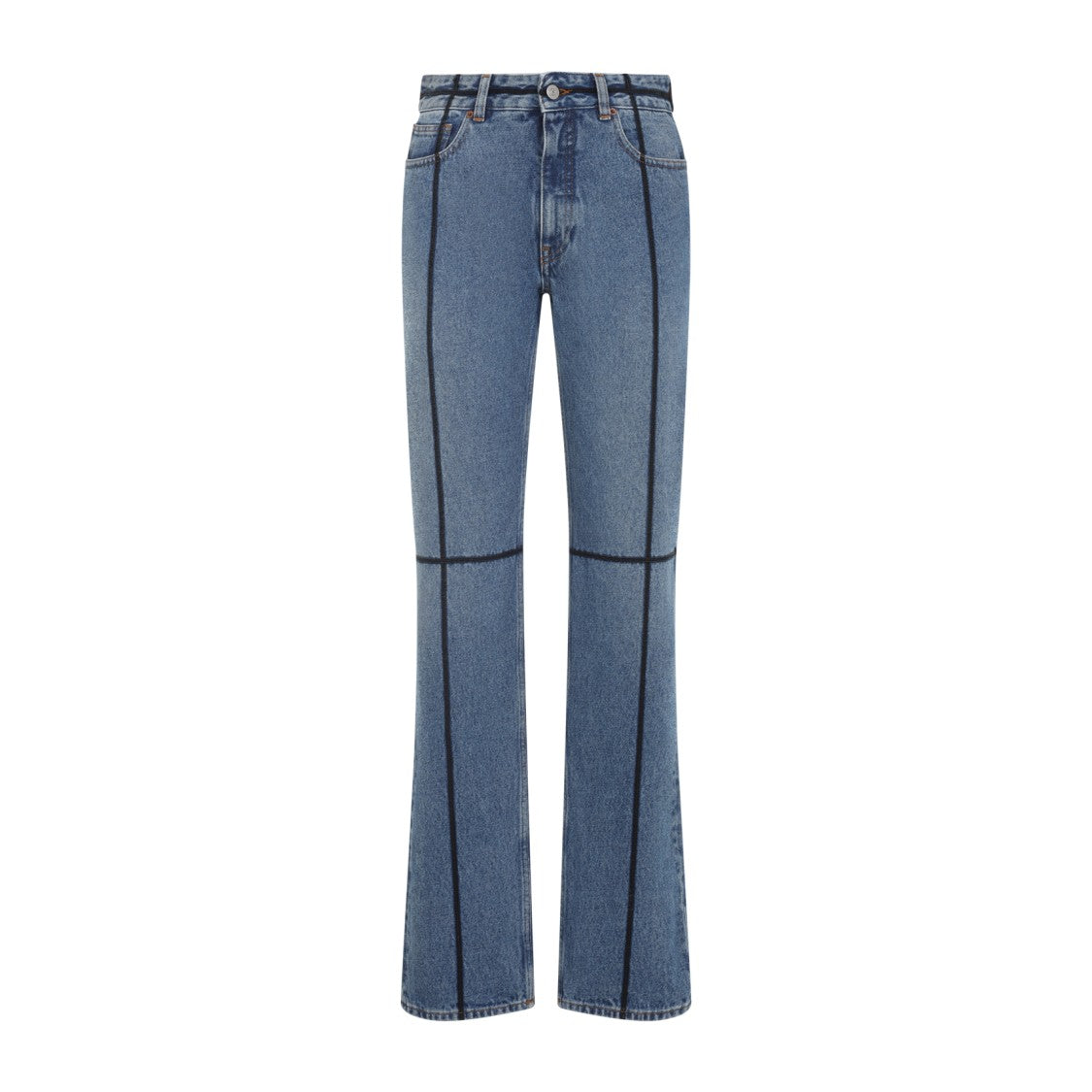 Mm6 By Maison Margiela Mid Blue Cotton Jeans