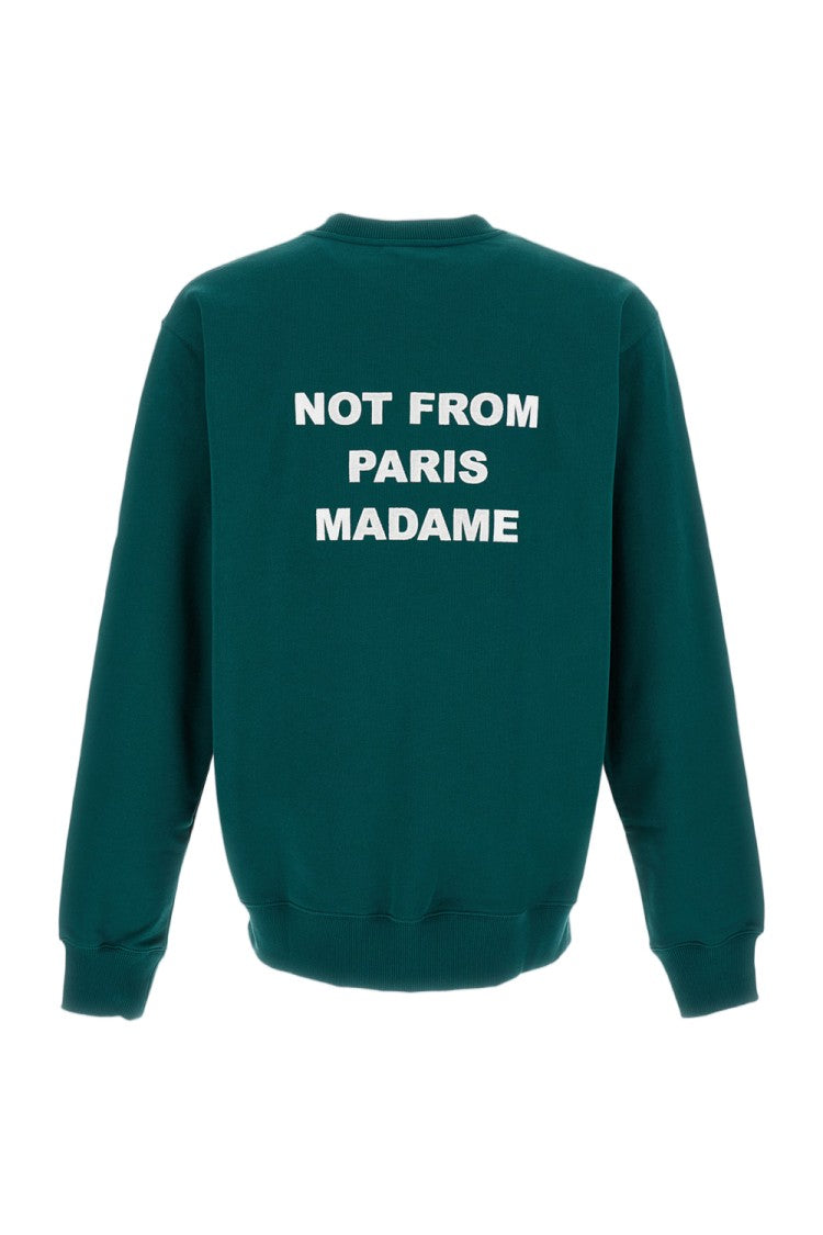 Drôle De Monsieur Slogan Detail Crew Neck Sweatshirt With Relaxed Fit