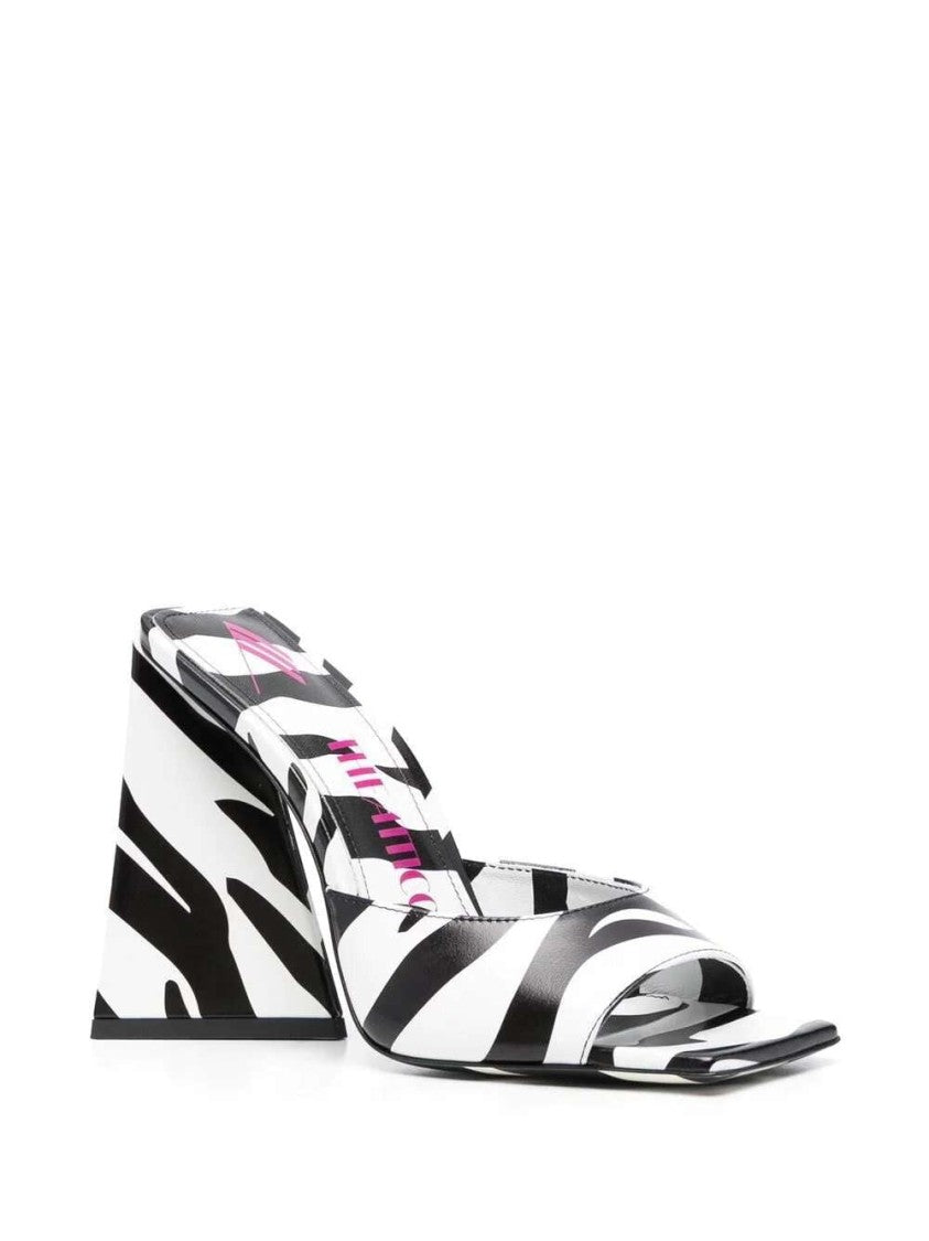 The Attico Devon Zebra Print 115Mm Mules