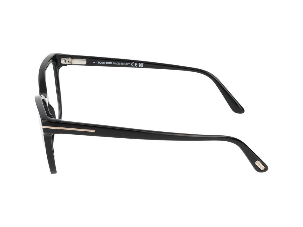 Tom Ford Black Injected Oversized Square Eyeglasses