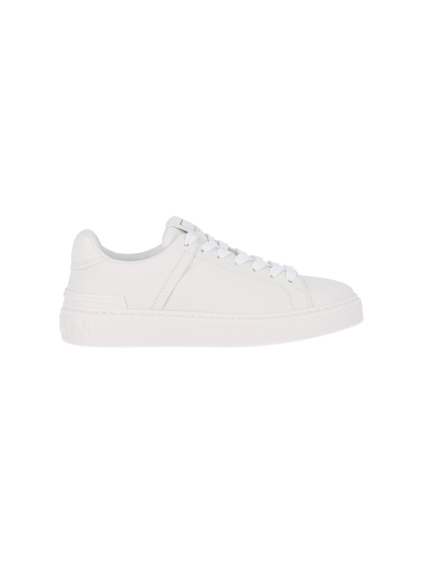 Balmain White B-Court Calfskin Sneakers