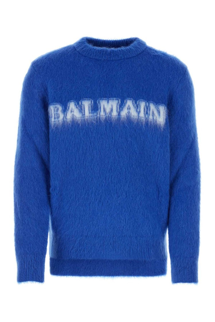 Balmain Electric Blue Wool Blend Sweater
